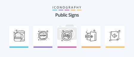Illustration for Public Signs Line 5 Icon Pack Including telephone. public. station. phone. message. Creative Icons Design - Royalty Free Image