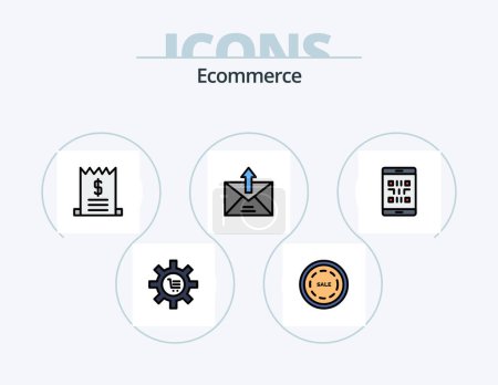 Illustration for Ecommerce Line Filled Icon Pack 5 Icon Design. commerce. product. e commerce. package. deliver - Royalty Free Image