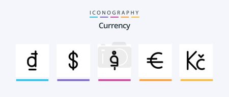 Illustration for Currency Line Filled 5 Icon Pack Including hungarian . currency . rupiah. thai. Creative Icons Design - Royalty Free Image