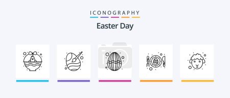 Illustration for Easter Line 5 Icon Pack Including easter. gift. nature. easter. jewelry. Creative Icons Design - Royalty Free Image