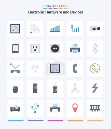 Illustration for Creative Devices 25 Flat icon pack  Such As bluetooth. print. devices. device. electric - Royalty Free Image