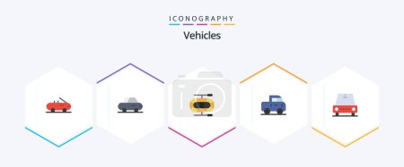 Ilustración de Vehicles 25 Flat icon pack including . pickup. - Imagen libre de derechos