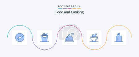 Illustration for Food Blue 5 Icon Pack Including . preparation. food. food. food - Royalty Free Image