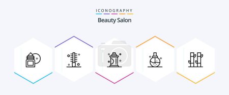 Téléchargez les illustrations : Beauty Salon 25 Line icon pack including fashion. beauty. hair. spray. hair - en licence libre de droit