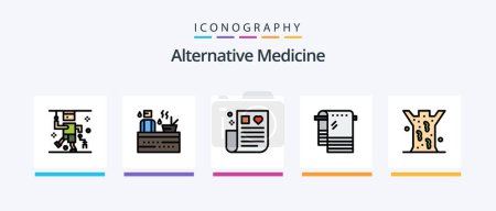 Illustration for Alternative Medicine Line Filled 5 Icon Pack Including music. plant. food. garden. bamboo. Creative Icons Design - Royalty Free Image