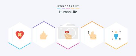 Illustration for Human 25 Flat icon pack including . . gesture. person. growth - Royalty Free Image