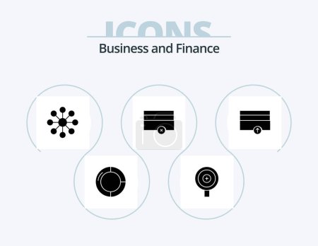 Téléchargez les illustrations : Finance Glyph Icon Pack 5 Icône Design. . paiements. la finance. l'argent. paiements - en licence libre de droit