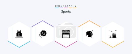 Illustration for Sports 25 Glyph icon pack including target. archery. kick. goal. sport - Royalty Free Image
