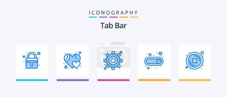 Téléchargez les illustrations : Tab Bar Blue 5 Icon Pack Including . button. settings. delete. close. Creative Icons Design - en licence libre de droit