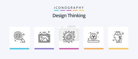 Ilustración de Design Thinking Line 5 Icon Pack Including layout. screen. design. graphic. computer. Creative Icons Design - Imagen libre de derechos
