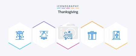 Téléchargez les illustrations : Pack icône Thanksgiving 25 Bleu incluant Thanksgiving. vacances. thanksgiving. cadeau. vent - en licence libre de droit