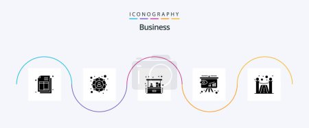 Téléchargez les illustrations : Business Glyph 5 Icon Pack Including . premium. investment. design. insight - en licence libre de droit