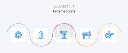 Illustration for Sport Blue 5 Icon Pack Including . gymnastics. - Royalty Free Image