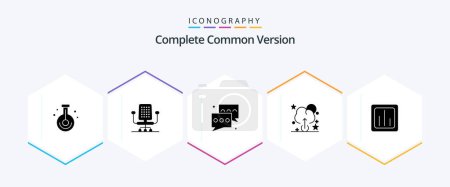 Illustration for Complete Common Version 25 Glyph icon pack including graph. analytics. bubble. upload. talk - Royalty Free Image
