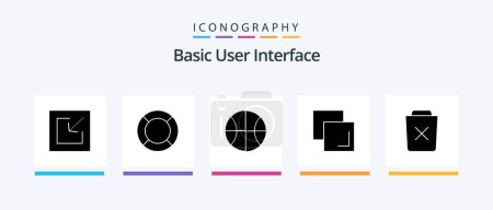 Ilustración de Basic Glyph 5 Icon Pack Including delete. basic. basic. layers. copy. Creative Icons Design - Imagen libre de derechos