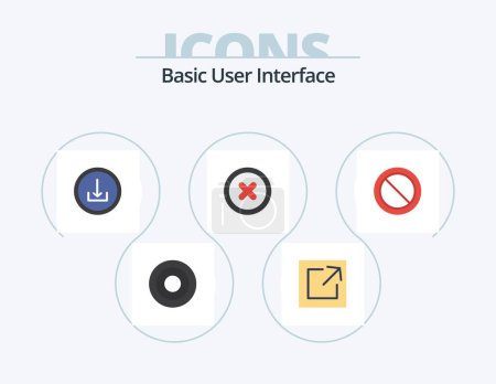 Ilustración de Basic Flat Icon Pack 5 Icon Design. Listos. básico. básico. ban. cancelado - Imagen libre de derechos
