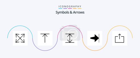Téléchargez les illustrations : Symbols and Arrows Glyph 5 Icon Pack Including . arrow. output - en licence libre de droit