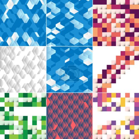 Illustration for Seamless pattern of colorful blocks with a shadow effect EPS10 vector format - Royalty Free Image