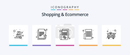Illustration for Shopping and Ecommerce Line 5 Icon Pack Including shop. shopping. id. location. world. Creative Icons Design - Royalty Free Image
