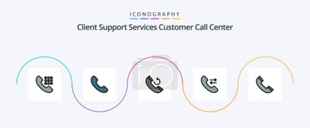 Illustration for Call Line Filled Flat 5 Icon Pack Including . phone. phone. contact. contact us - Royalty Free Image