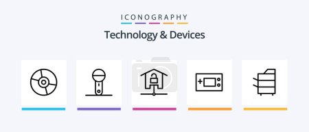 Ilustración de Devices Line 5 Icon Pack Including devices. remote. products. control. laptop. Creative Icons Design - Imagen libre de derechos