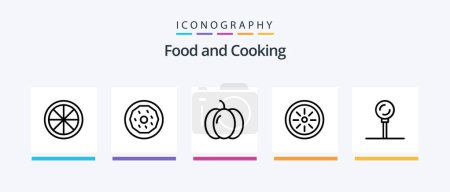 Téléchargez les illustrations : Food Line 5 Icon Pack Including lollipop. food. food. cooking. food. Creative Icons Design - en licence libre de droit