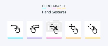 Téléchargez les illustrations : Hand Gestures Line 5 Icon Pack Including gestures. touch. hand. magnification. gestures. Creative Icons Design - en licence libre de droit