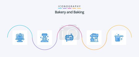 Illustration for Baking Blue 5 Icon Pack Including drink. coffee. scale. cafe. cooking - Royalty Free Image