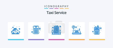 Illustration for Taxi Service Blue 5 Icon Pack Including wireless. radio. business. phone. taxi. Creative Icons Design - Royalty Free Image