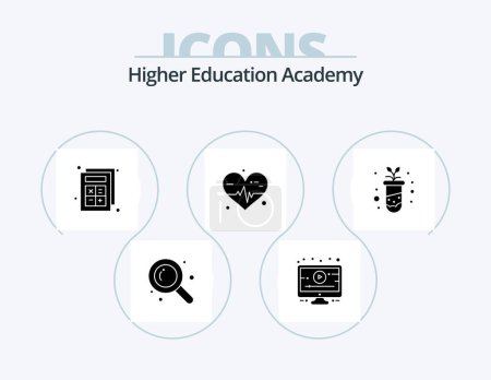 Ilustración de Academy Glyph Icon Pack 5 Icon Design. . study. calculator. education. medical - Imagen libre de derechos
