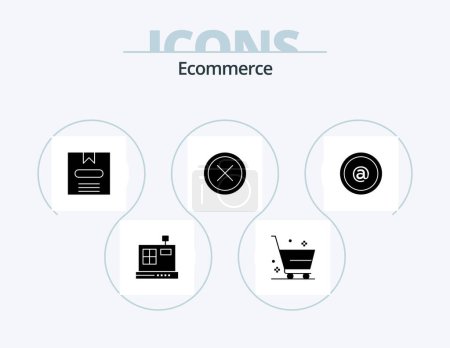 Illustration for Ecommerce Glyph Icon Pack 5 Icon Design. email. remove. commerce. exit. close - Royalty Free Image