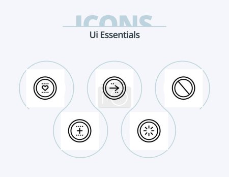 Téléchargez les illustrations : Ui Essentials Line Icon Pack 5 Icon Design. enveloppe. communication. prix. minuterie. horloge - en licence libre de droit