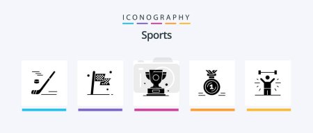 Illustration for Sports Glyph 5 Icon Pack Including first. award. race. winner. win. Creative Icons Design - Royalty Free Image