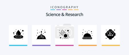 Ilustración de Science Glyph 5 Icon Pack Including . learning. comet. formula. space. Creative Icons Design - Imagen libre de derechos