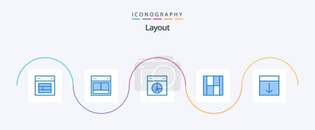 Téléchargez les illustrations : Layout Blue 5 Icon Pack Including interface. arrange. pie. layout. draw - en licence libre de droit