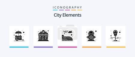 Illustration for City Elements Glyph 5 Icon Pack Including machine. life. store. environment. city. Creative Icons Design - Royalty Free Image