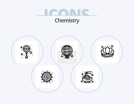 Illustration for Chemistry Line Icon Pack 5 Icon Design. . study. tube. chemistry. acid - Royalty Free Image