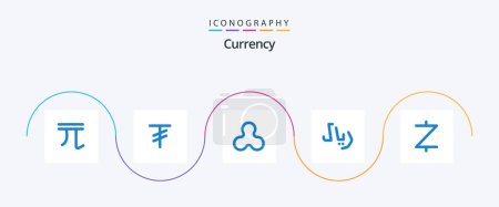 Ilustración de Moneda Azul 5 paquete de iconos incluyendo. blockchain. Ondulación. zcash. efectivo - Imagen libre de derechos