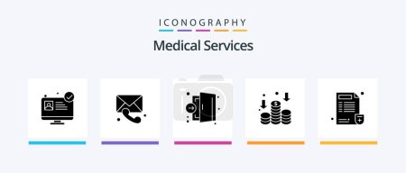 Ilustración de Medical Services Glyph 5 Icon Pack Including medical. doctor. emergency. money. finance. Creative Icons Design - Imagen libre de derechos