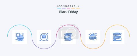 Illustration for Black Friday Blue 5 Icon Pack Including sale. hat. shirt. cold. sale advertisement - Royalty Free Image