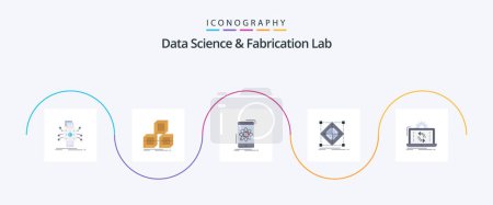 Illustration for Data Science And Fabrication Lab Flat 5 Icon Pack Including grid. architecture. 3d. science. mobile - Royalty Free Image