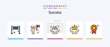 Illustration for Sucess Line Filled 5 Icon Pack Including mobile. quality. cloud. medal. currency. Creative Icons Design - Royalty Free Image