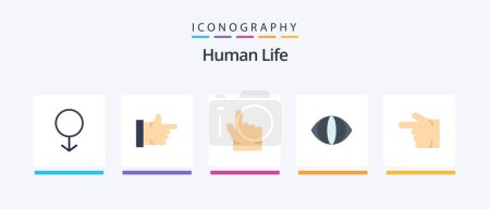 Ilustración de Human Flat 5 Icon Pack Including . left. hand. hand. finger. Creative Icons Design - Imagen libre de derechos