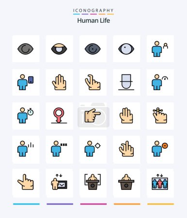 Illustration for Creative Human 25 Line FIlled icon pack  Such As out. four. person. fingers. human - Royalty Free Image
