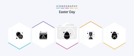 Illustration for Easter 25 Glyph icon pack including egg. christian cross. easter. reward. cup - Royalty Free Image