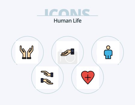 Illustration for Human Line Filled Icon Pack 5 Icon Design. . alms. - Royalty Free Image