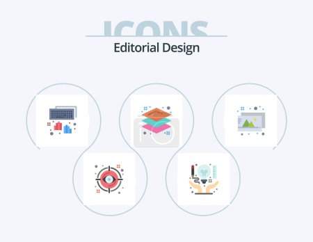 Ilustración de Editorial Design Flat Icon Pack 5 Icon Design. design. layer. creative. design. programming - Imagen libre de derechos