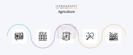 Illustration for Agriculture Line 5 Icon Pack Including nature. agriculture. fertilizer. spade. farming - Royalty Free Image