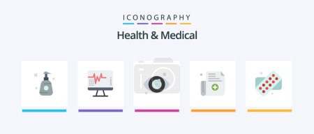 Ilustración de Salud y médico plana paquete de 5 iconos incluyendo. Médico. Médico. tableta. Médico. Diseño de iconos creativos - Imagen libre de derechos