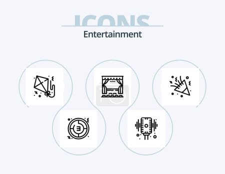 Illustration for Entertainment Line Icon Pack 5 Icon Design. game. dice. face. game. ground - Royalty Free Image